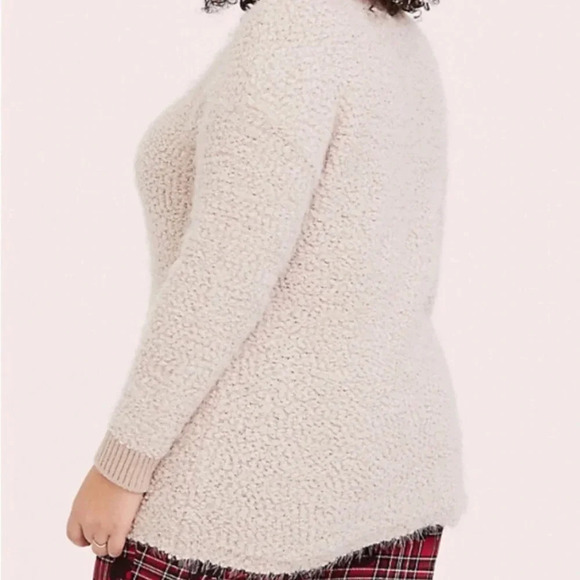 Torrid FINAL PRICE 🌺 Fuzzy Eyelash Knit Popcorn Pullover Crewneck Cozy Sweater - Picture 8 of 9